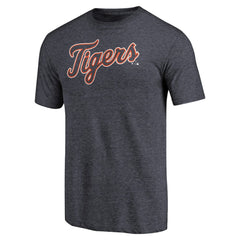 Detroit Tigers Team Wordmark Tri-Blend T-Shirt - Navy