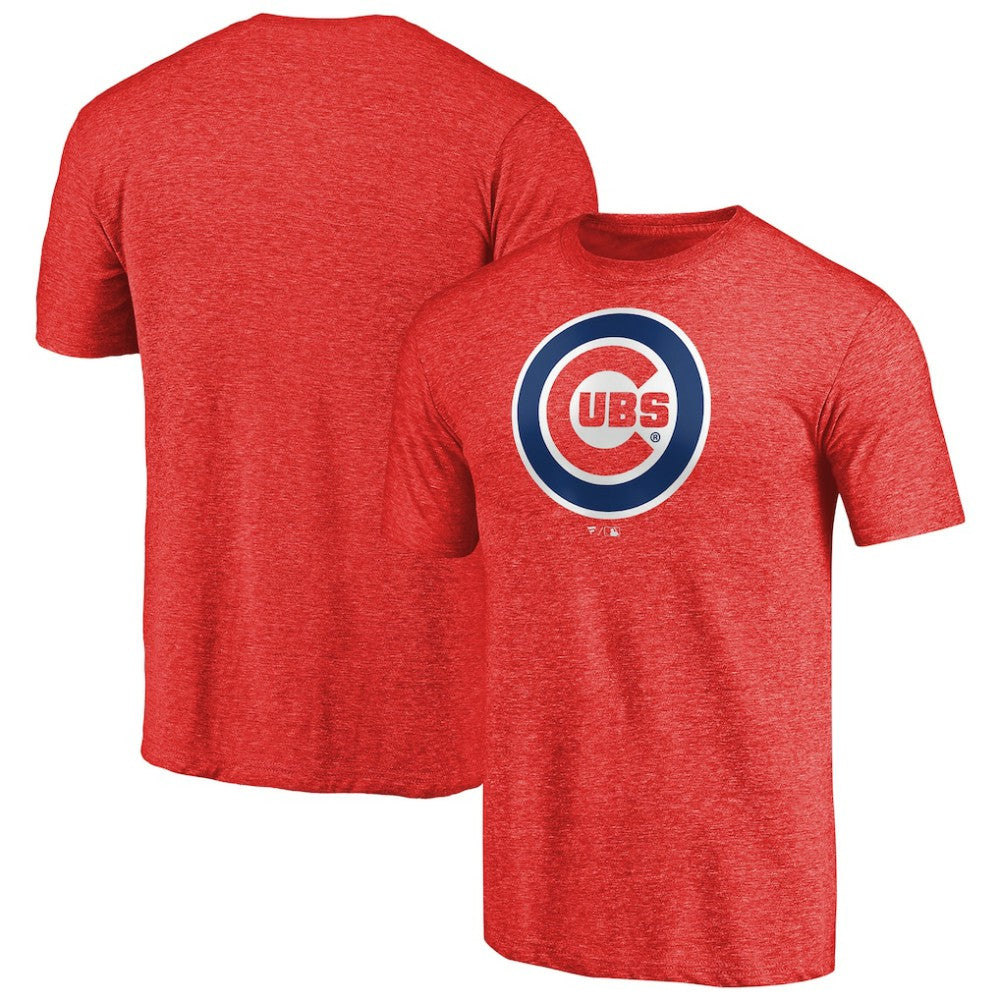 Chicago Cubs Team Wordmark Tri-Blend T-Shirt - Red