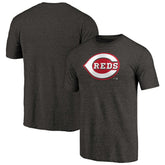 Cincinnati Reds Team Wordmark Tri-Blend T-Shirt - Black