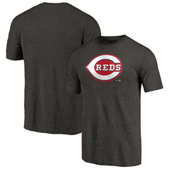 Cincinnati Reds Team Wordmark Tri-Blend T-Shirt - Black