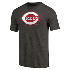 Cincinnati Reds Team Wordmark Tri-Blend T-Shirt - Black