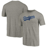 Los Angeles Dodgers Team Wordmark Tri-Blend T-Shirt - Gray