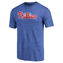 Philadelphia Phillies Team Wordmark Tri-Blend T-Shirt - Royal