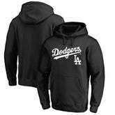 Los Angeles Dodgers Team Lockup Fitted Pullover Hoodie - Black