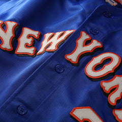 Mike Piazza New York Mets Cooperstown Collection Mesh Batting Practice Button-Up Jersey - Royal | Mitchell & Ness
