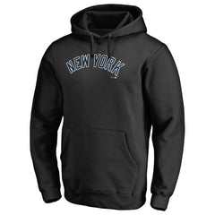New York Yankees Official Wordmark Fitted Pullover Hoodie - Black