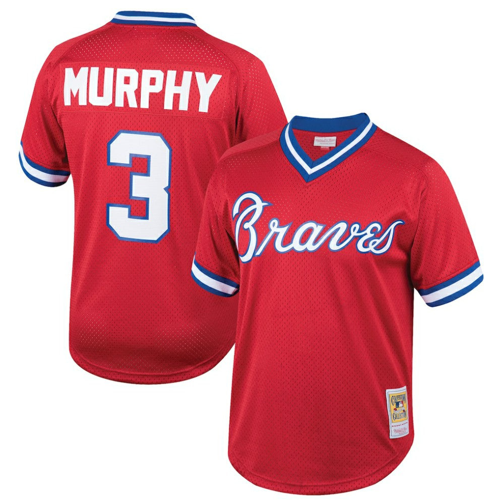 Dale Murphy Atlanta Braves Youth Cooperstown Collection Mesh Batting Practice Jersey - Red | Mitchell & Ness