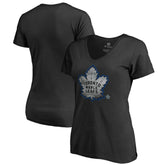 Toronto Maple Leafs Women's Core Smoke V-Neck T-Shirt Black