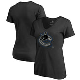 Vancouver Canucks Women's Core Smoke V-Neck T-Shirt Black