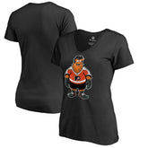 Philadelphia Flyers Women's Gritty V-Neck T-Shirt Black