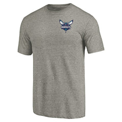 Charlotte Hornets Primary Logo Left Chest Distressed Tri-Blend T-Shirt - Gray on sale