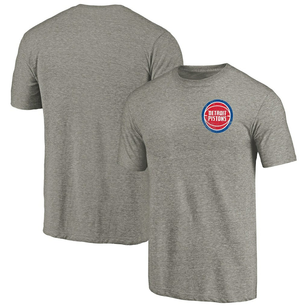 Detroit Pistons Primary Logo Left Chest Distressed Tri-Blend T-Shirt sale - Gray for sale