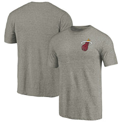 Miami Heat Primary Logo Left Chest Distressed Tri-Blend T-Shirt - Gray shop