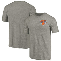 New York Knicks Primary Logo Left Chest Distressed Tri-Blend T-Shirt - Gray shop