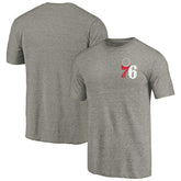 Philadelphia 76ers Primary Logo Left Chest Distressed Tri-Blend T-Shirt - Gray cheap