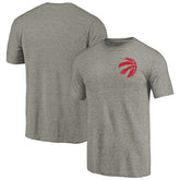 Toronto Raptors Primary Logo Left Chest Distressed Tri-Blend T-Shirt - Gray cheap