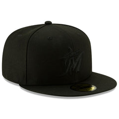 Miami Marlins 2019 Black-on-Black 59FIFTY Fitted Hat - Black | New Era