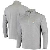 Miami Marlins Vineyard Vines Performance Sankaty Half-Zip Pullover Top - Heather Gray