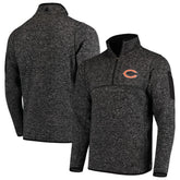 Chicago Bears Antigua Fortune Quarter-Zip Pullover Jacket - Heather Black on sale
