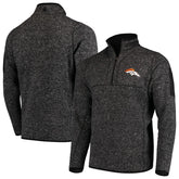 Denver Broncos Antigua Fortune Quarter-Zip Pullover Jacket - Heather Black discount