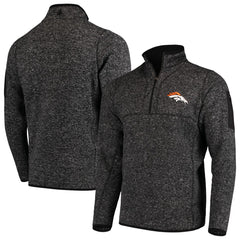 Denver Broncos Antigua Fortune Quarter-Zip Pullover Jacket - Heather Black discount