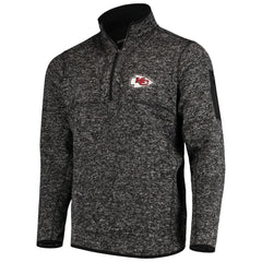 Kansas City Chiefs Antigua Fortune Quarter-Zip Pullover Jacket - Heather Black sale