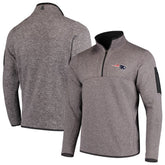 New England Patriots Antigua Fortune Quarter-Zip Pullover Jacket - Charcoal for sale