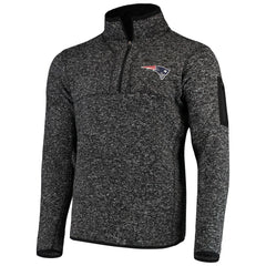 New England Patriots Antigua Fortune Quarter-Zip Pullover Jacket - Heather Black for sale