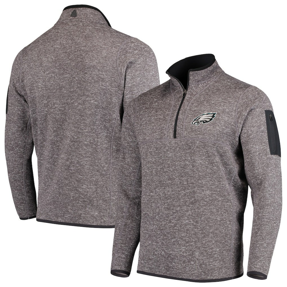 Philadelphia Eagles Antigua Fortune Quarter-Zip Pullover Jacket - Charcoal online