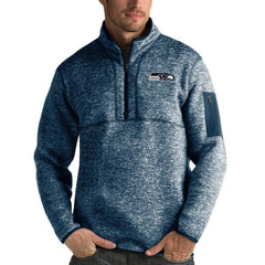 Seattle Seahawks Antigua Fortune Quarter-Zip Pullover Jacket - Navy discount
