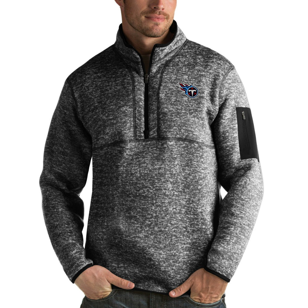 Tennessee Titans Antigua Fortune Quarter-Zip Pullover Jacket - Heather Black online