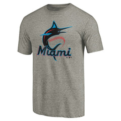 Miami Marlins Primary Logo T-Shirt - Gray