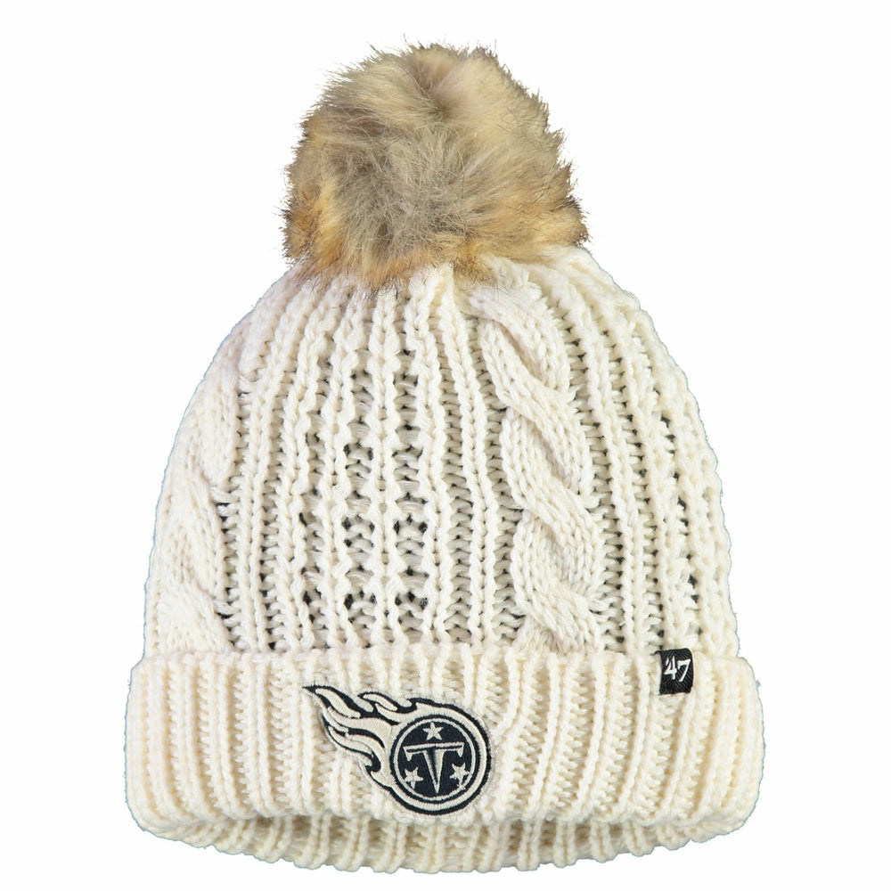 Tennessee Titans '47 Women's Meeko Cuffed Knit Hat With Pom - Cream on sale