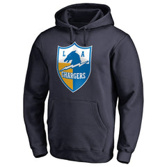 Los Angeles Chargers Vintage Shield Logo Pullover Hoodie - Navy on sale