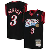 Allen Iverson Philadelphia 76ers Youth Hardwood Classics Swingman Throwback Jersey - Black | Mitchell & Ness cheap