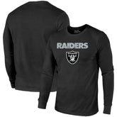 Las Vegas Raiders Majestic Threads Lockup Tri-Blend Long Sleeve T-Shirt - Black discount