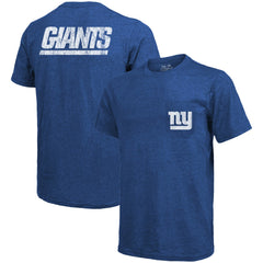 New York Giants Majestic Threads Tri-Blend Pocket T-Shirt - Heathered Royal cheap