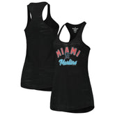 Miami Marlins Soft as a Grape Women's Multi-Count Tri-Blend Tank Top - Black