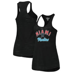 Miami Marlins Soft as a Grape Women's Multi-Count Tri-Blend Tank Top - Black
