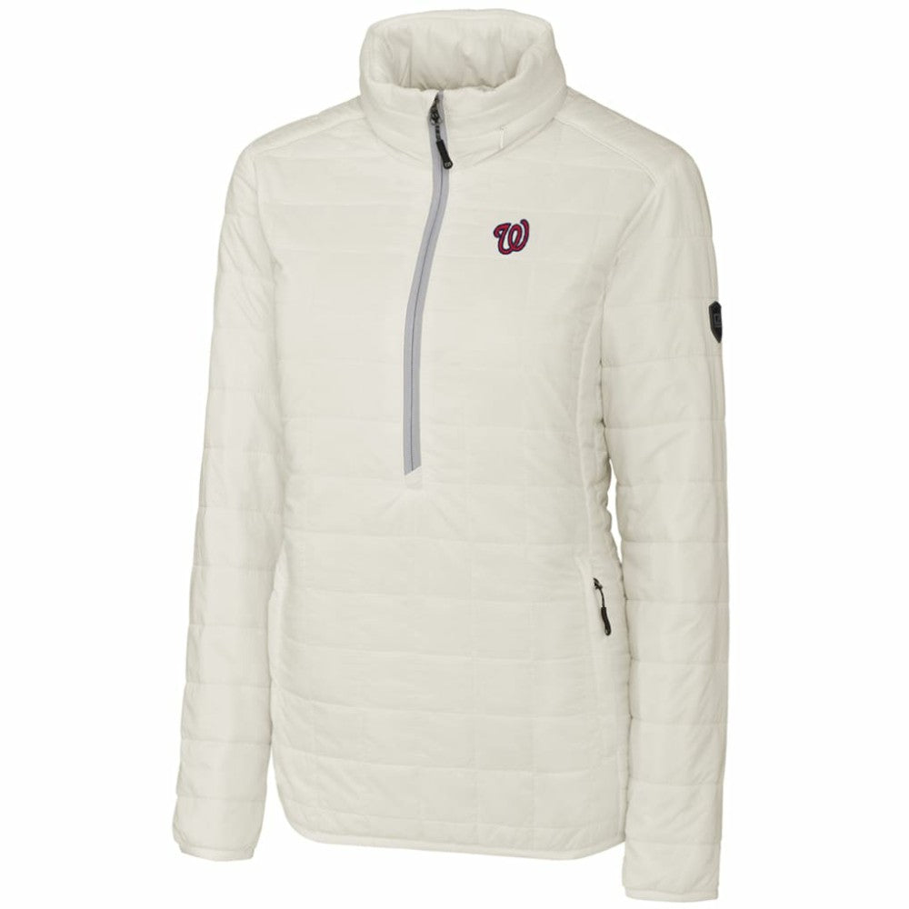 Washington Nationals Cutter & Buck Women's Rainier Half-Zip Popover Jacket - White
