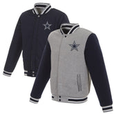 Dallas Cowboys JH Design Reversible Two Tone Fleece Jacket - Gray/Navy online