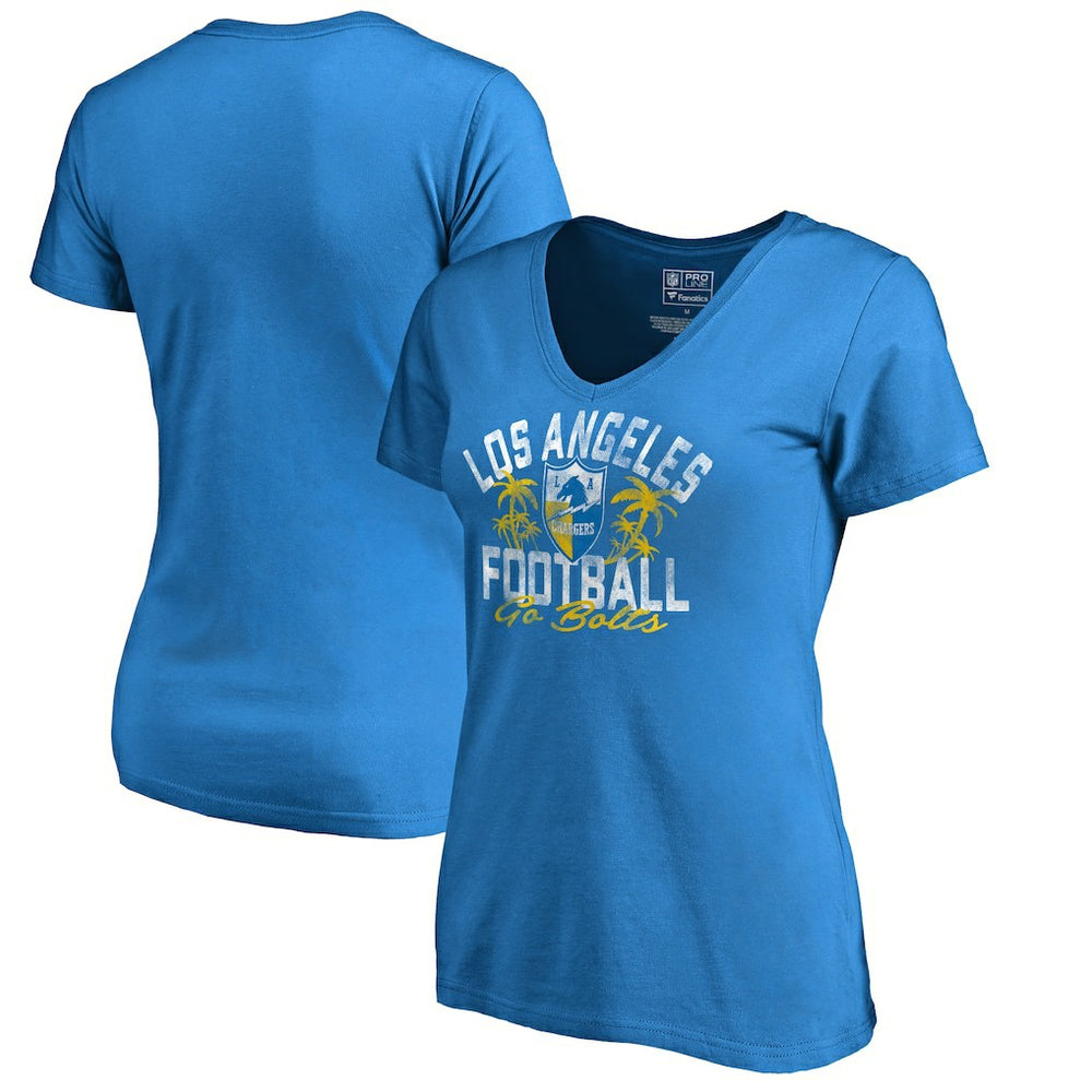 Los Angeles Chargers Women's Hometown Collection LA Football V-Neck T-Shirt - Powder Blue online