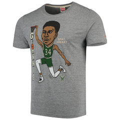 Giannis Antetokounmpo Milwaukee Bucks Player Graphic Tri-Blend T-Shirt - Gray on sale