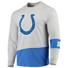 Indianapolis Colts Refried Apparel Sustainable Upcycled Angle Long Sleeve T-Shirt - Gray/Royal discount