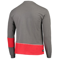 Tampa Bay Buccaneers Refried Apparel Sustainable Upcycled Angle Long Sleeve T-Shirt - Pewter/Red outlet