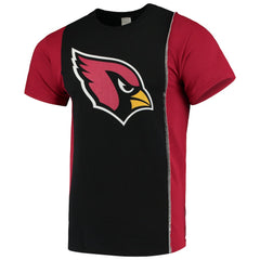 Arizona Cardinals Refried Apparel Sustainable Upcycled Split T-Shirt - Black/Cardinal outlet
