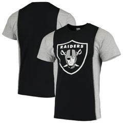 Las Vegas Raiders Refried Apparel Sustainable Upcycled Split T-Shirt - Black/Silver cheap