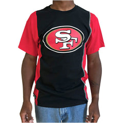 San Francisco 49ers Refried Apparel Sustainable Upcycled Split T-Shirt - Black/Scarlet on sale