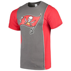 Tampa Bay Buccaneers Refried Apparel Sustainable Upcycled Split T-Shirt - Pewter/Red discount