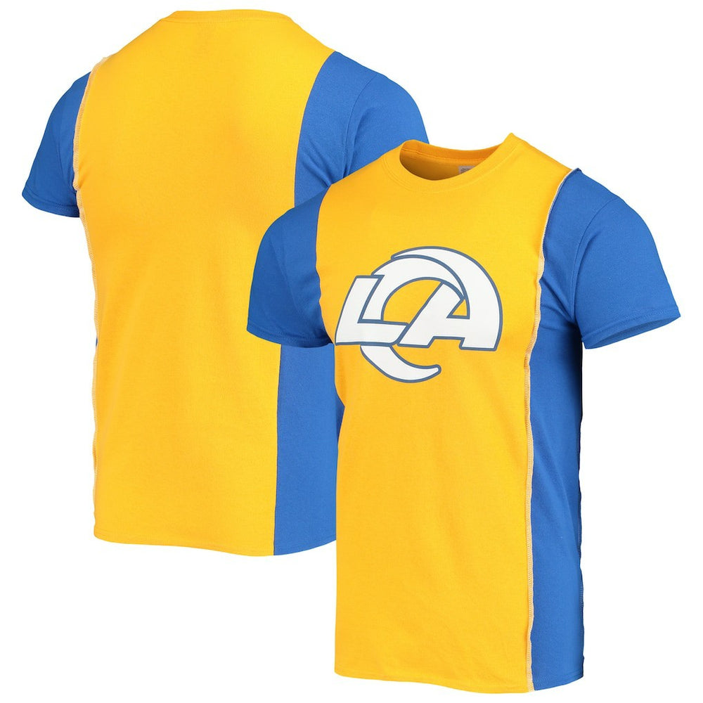 Los Angeles Rams Refried Apparel Sustainable Upcycled Split T-Shirt - Gold/Royal discount